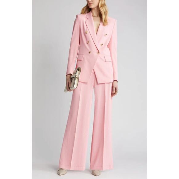 BOSS Jatera Double Breasted Blazer Jacket Pink Dahlia Classic Office US 6 NWT - Picture 2 of 16